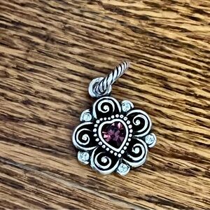 Brighton pink crystal heart charm for bracelet